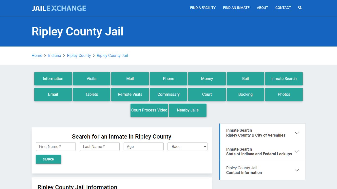 Ripley County Jail Roster Lookup, IN, Inmate Search